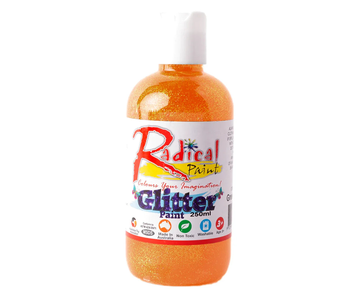 xx Radical Glitter Poster Paint Orange 250ml
