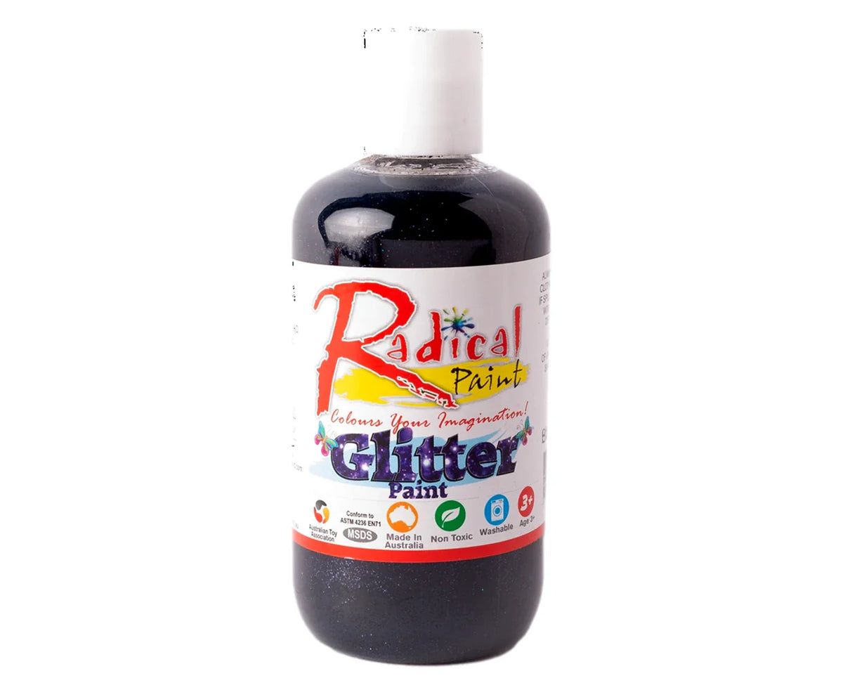xx Radical Glitter Poster Paint Black 250ml