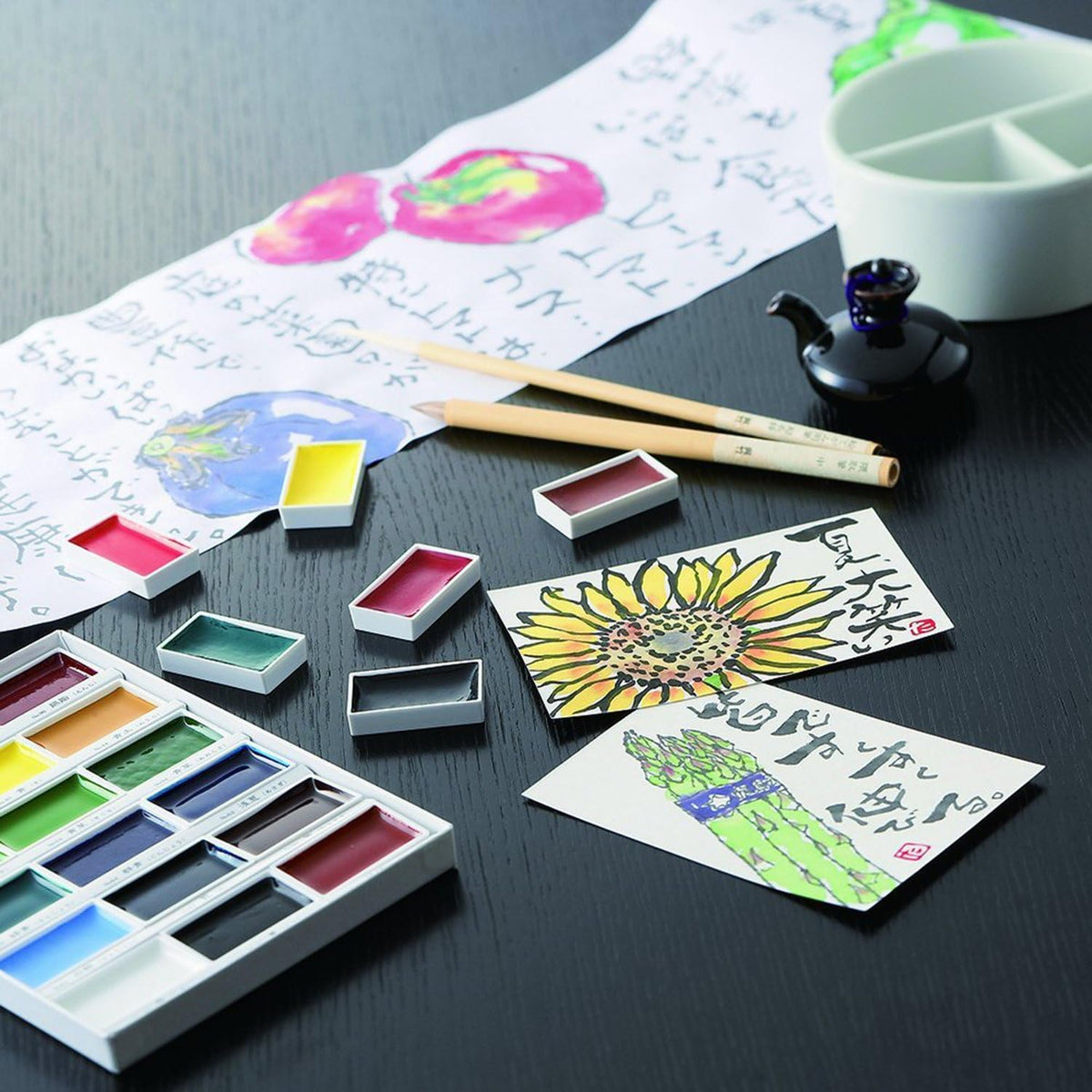 Kuretake Gansai Tambi 12 Colours Watercolor Paint
