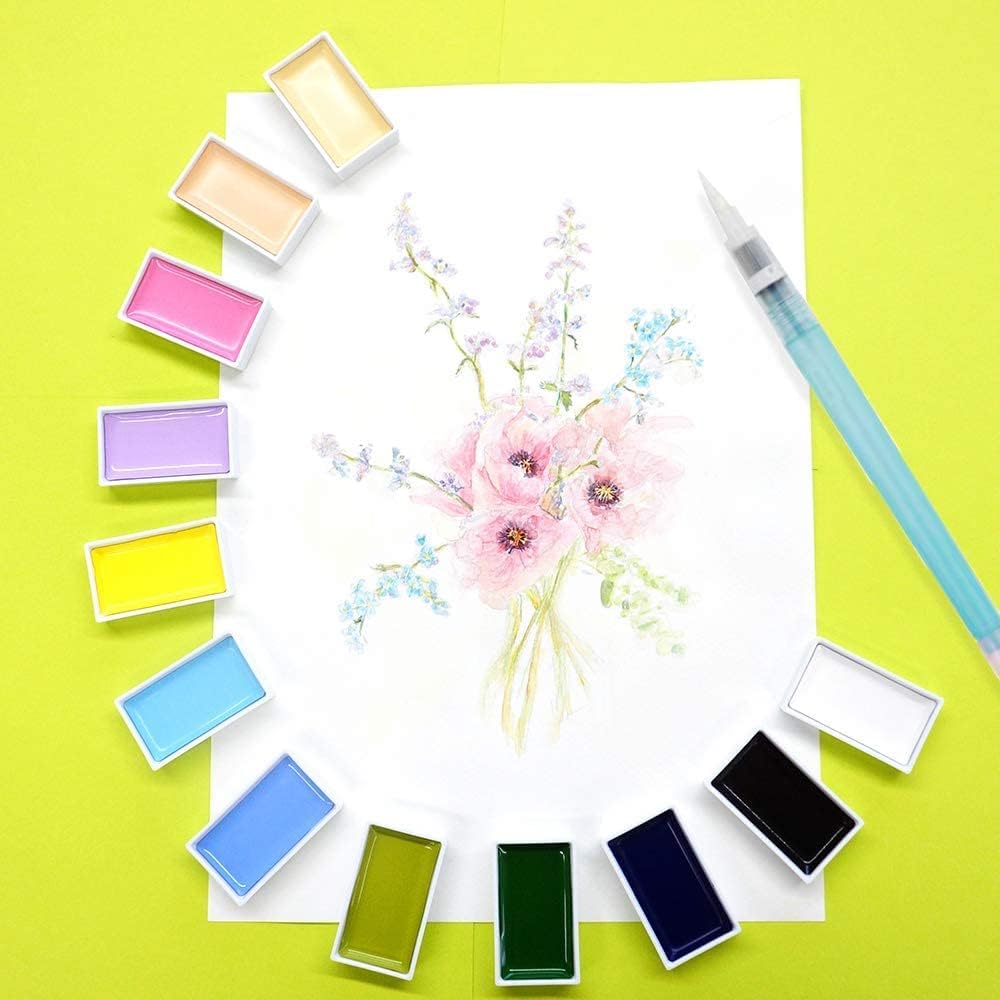 Kuretake Gansai Tambi 12 Colours Watercolor Paint- MUTED COLOURS