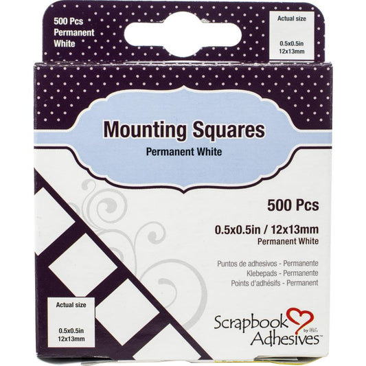 Scrapbook Adhesives White Mounting Squares PK500 - Permanent