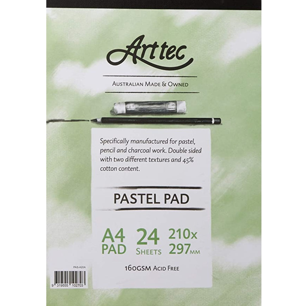 Arttec Pastel Paper Pad A4 24 Sheet ASSTD Colours