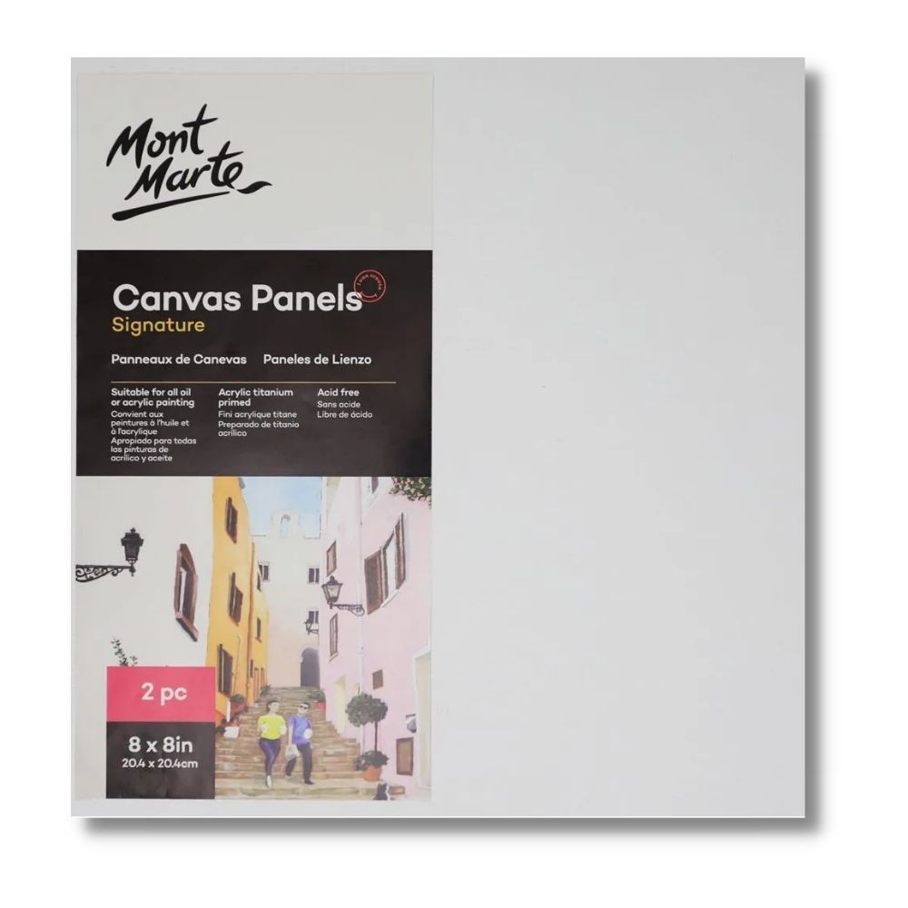 Mont Marte Signature Canvas Panel 8" x 8" - 20.4 x 20.4cm - Pk2