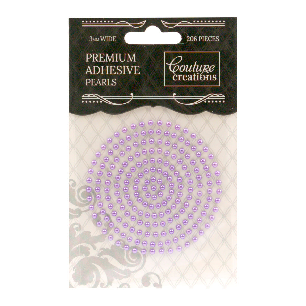 CC Pearls 3mm Adhesive - Petunia Purple 206pce