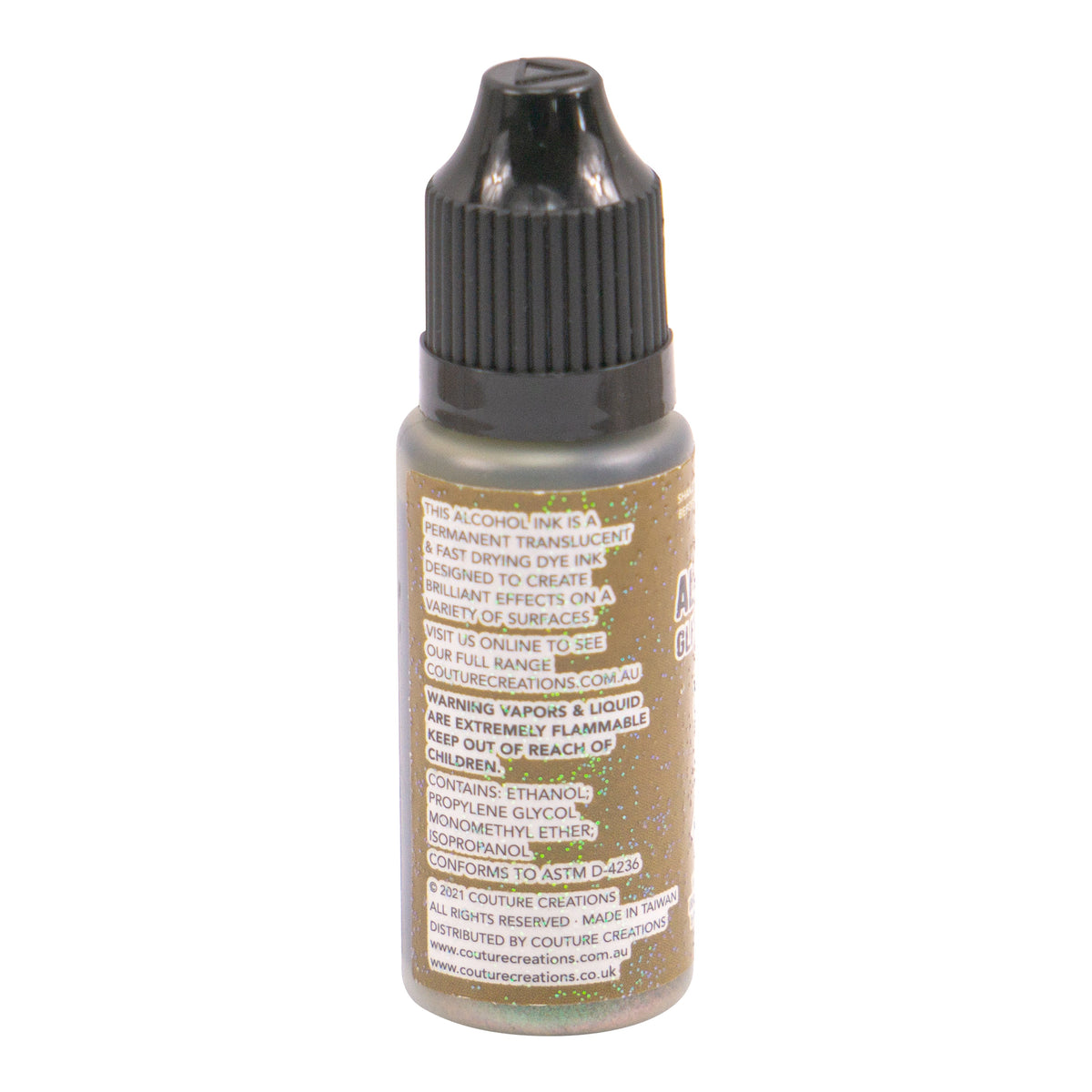 CC Alcohol Ink Glitter Accents Khaki 12ml