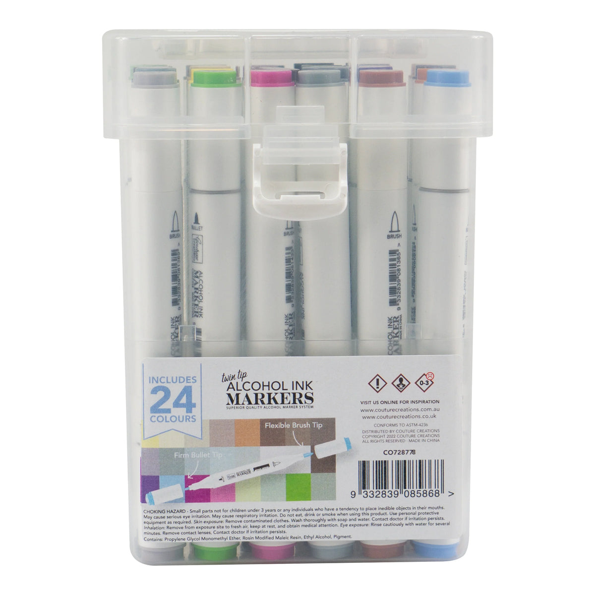 CC Twin Tip Alcohol Ink Marker Case w/24 Markers Set 4