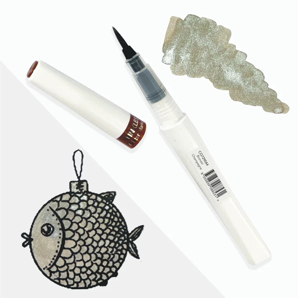 Winkles Glitter Brush Marker PALE BRONZE