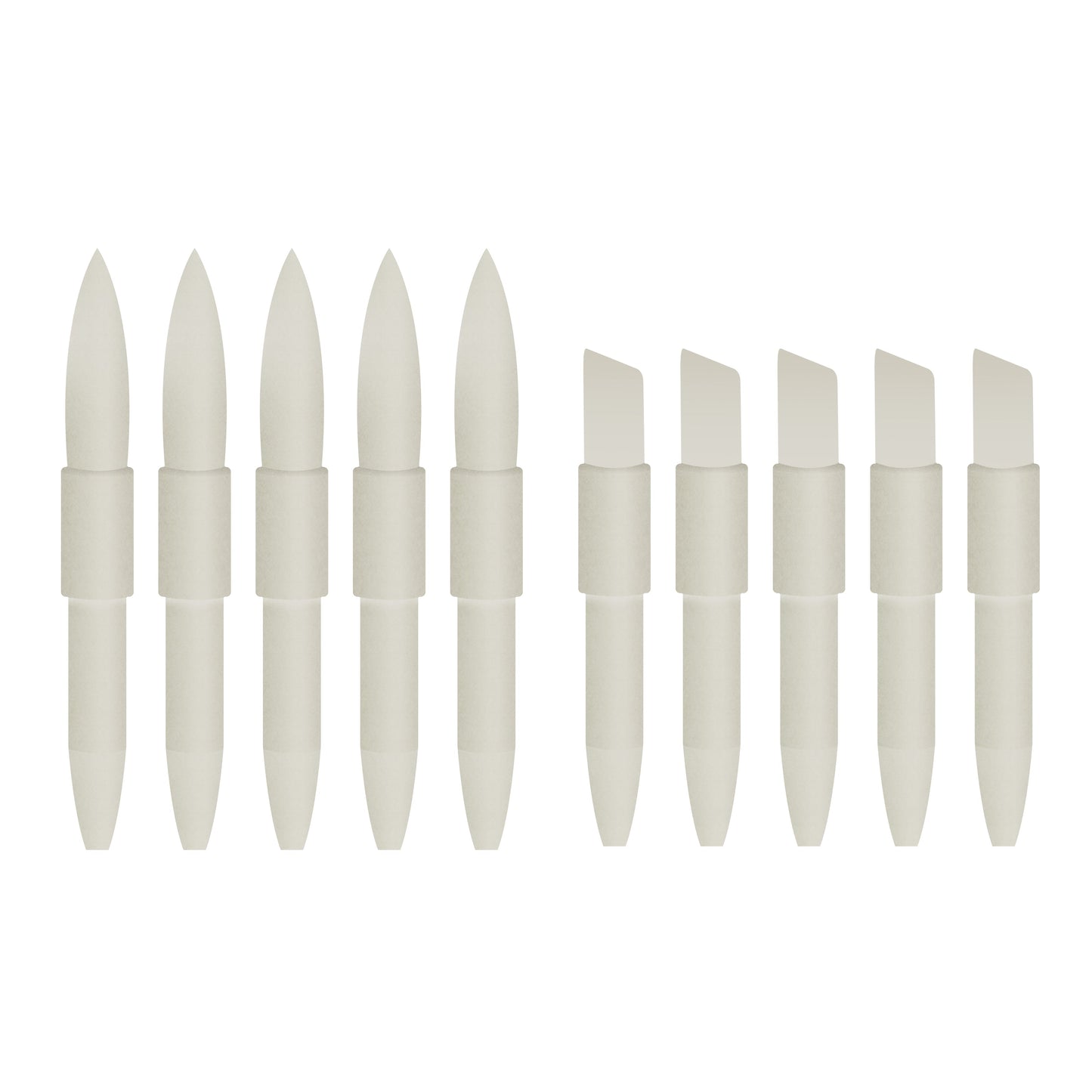 xx Twin Tip Alcohol Ink Marker Replacement Tips (5 Flexible Brush Tips, 5 Firm Chisel Tips)