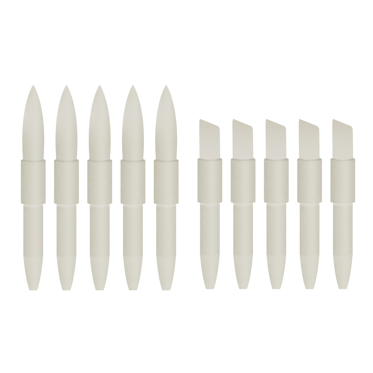 xx Twin Tip Alcohol Ink Marker Replacement Tips (5 Flexible Brush Tips, 5 Firm Chisel Tips)