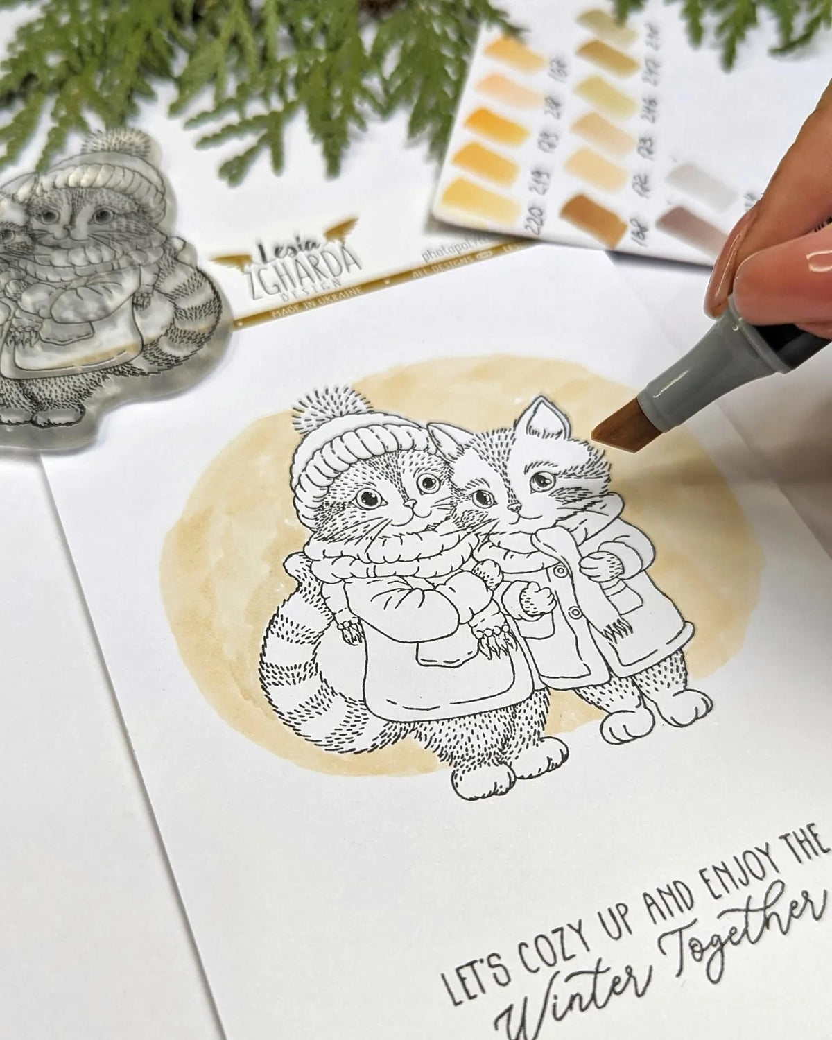 Lesia Zgharda Clear Stamp "Cozy Winter Cats"