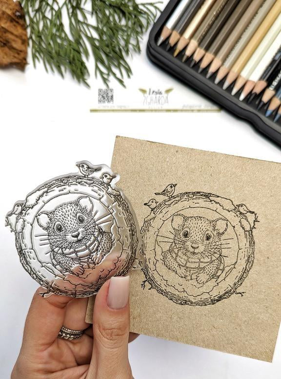 Lesia Zgharda Clear Stamp "Mouse in the Hollowed Tree"