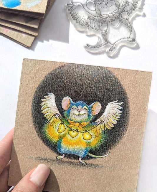 Lesia Zgharda Clear Stamp "Angel Mouse"