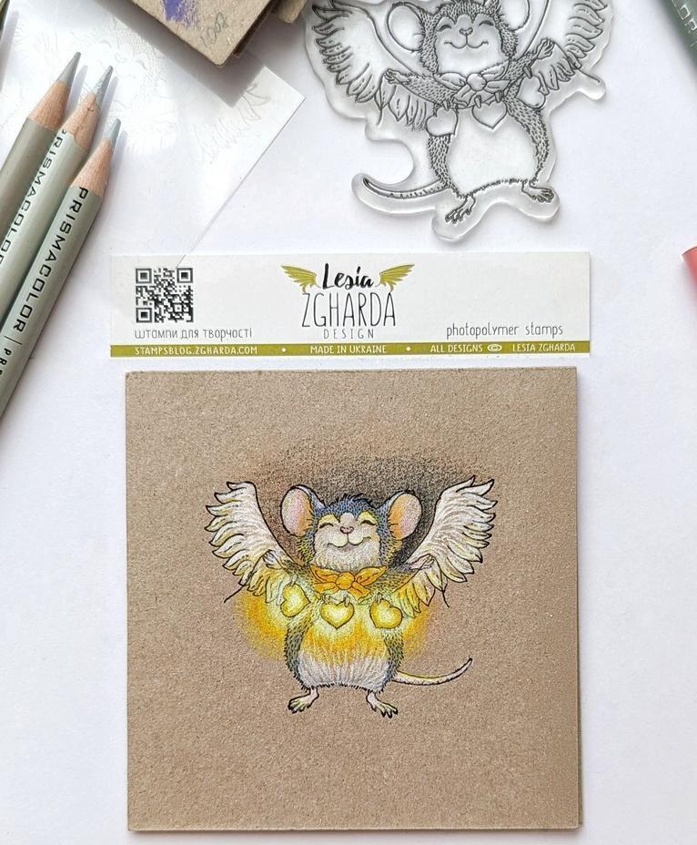 Lesia Zgharda Clear Stamp "Angel Mouse"