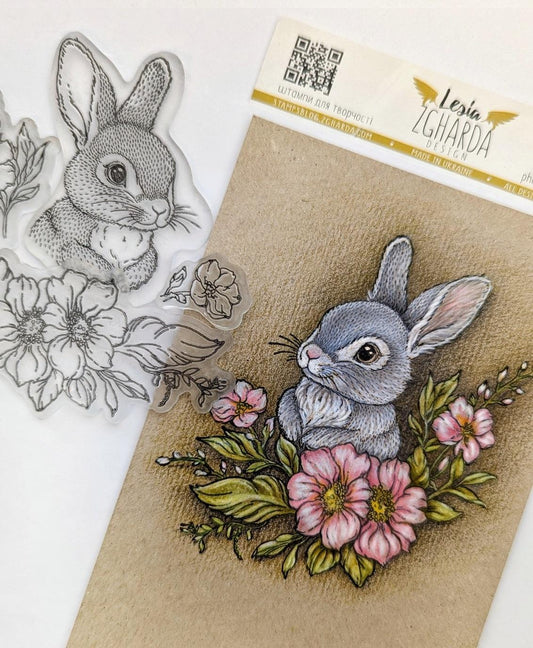 Lesia Zgharda Clear Stamp "Cute Bunny Cub"