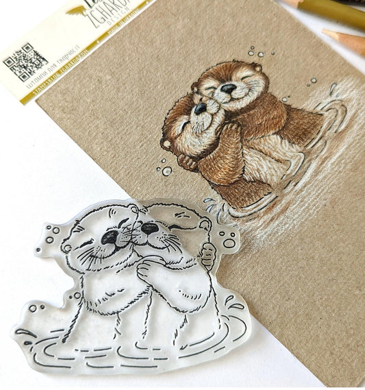 Lesia Zgharda Clear Stamp "Otters in Love"
