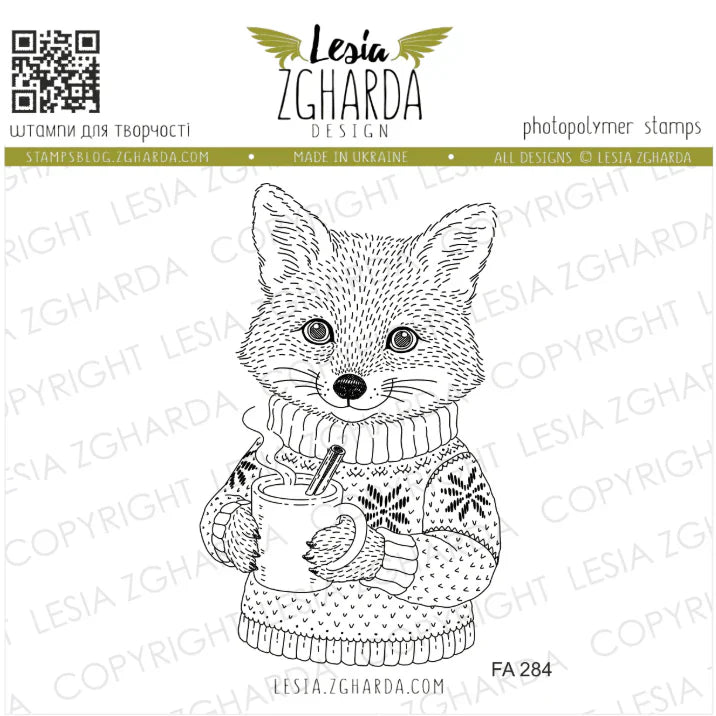 Lesia Zgharda Cozy Fox Cub Clear Stamp Set