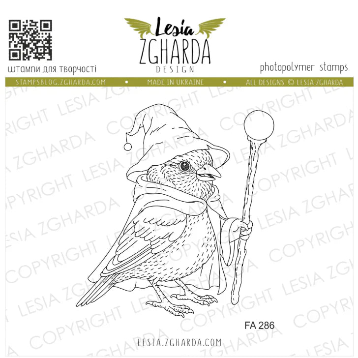 Lesia Zgharda Wizard Bird Clear Stamp Set