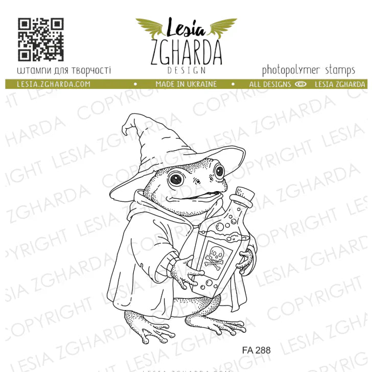 Lesia Zgharda Wizard Frog with Potion Clear Stamp Set