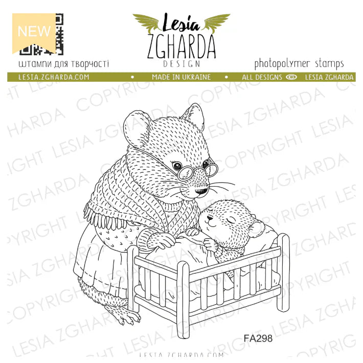 Lesia Zgharda Bedtime with Grandma Clear Stamp Set