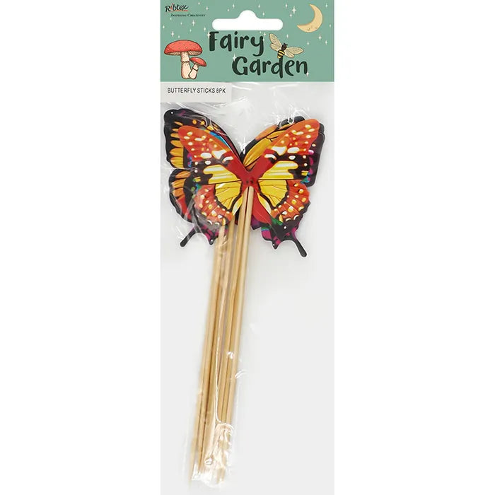 Fairy Garden Butterfly Sticks Pk8