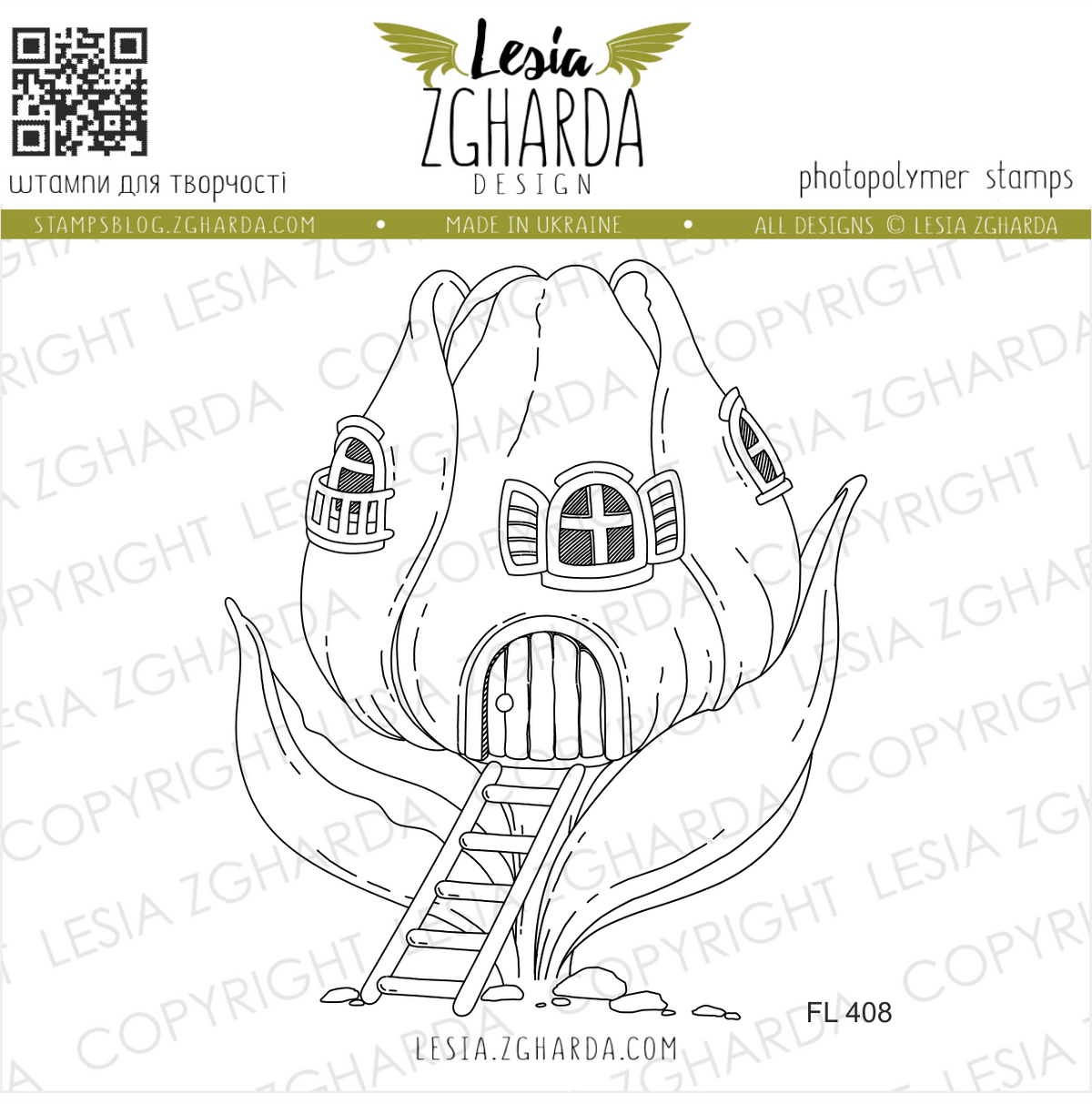 Lesia Zgharda Clear Stamp "Fairy Tale Tulip House" (Copy)