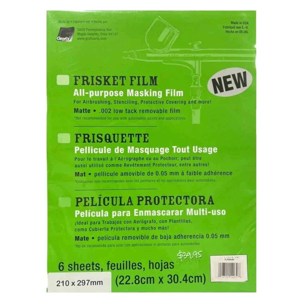 Grafix Low Tack All Purpose Frisket Film 9"x 12" 6 pack - Matte