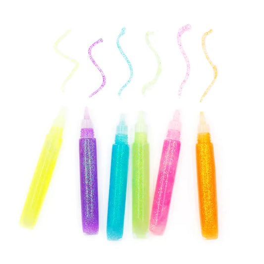 Value Craft Glitter Glue Fluro Pk6