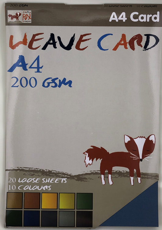 Crafty Fox A4 Weave Card 200GSM Pk20- Blues/Yellows