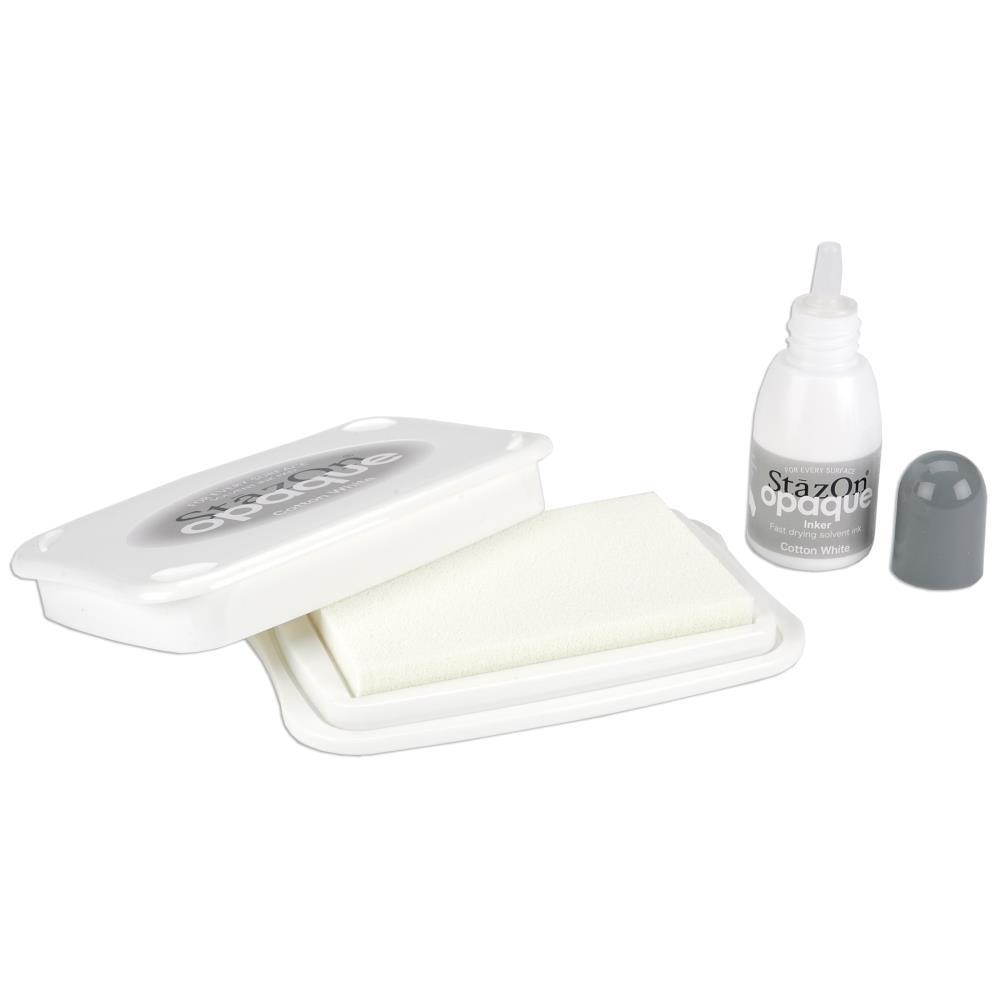 Tsukineko STAZON OPAQUE COTTON WHITE Inkpad Lge