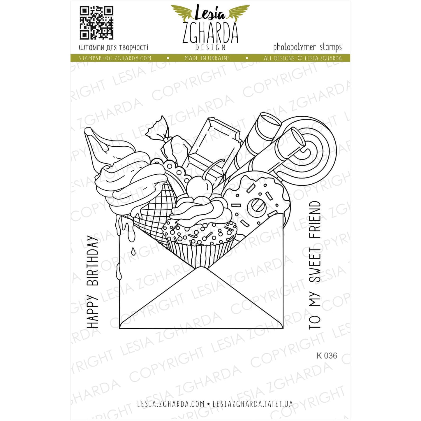 Lesia Zgharda Sentiment Stamp Set Sweet Mail