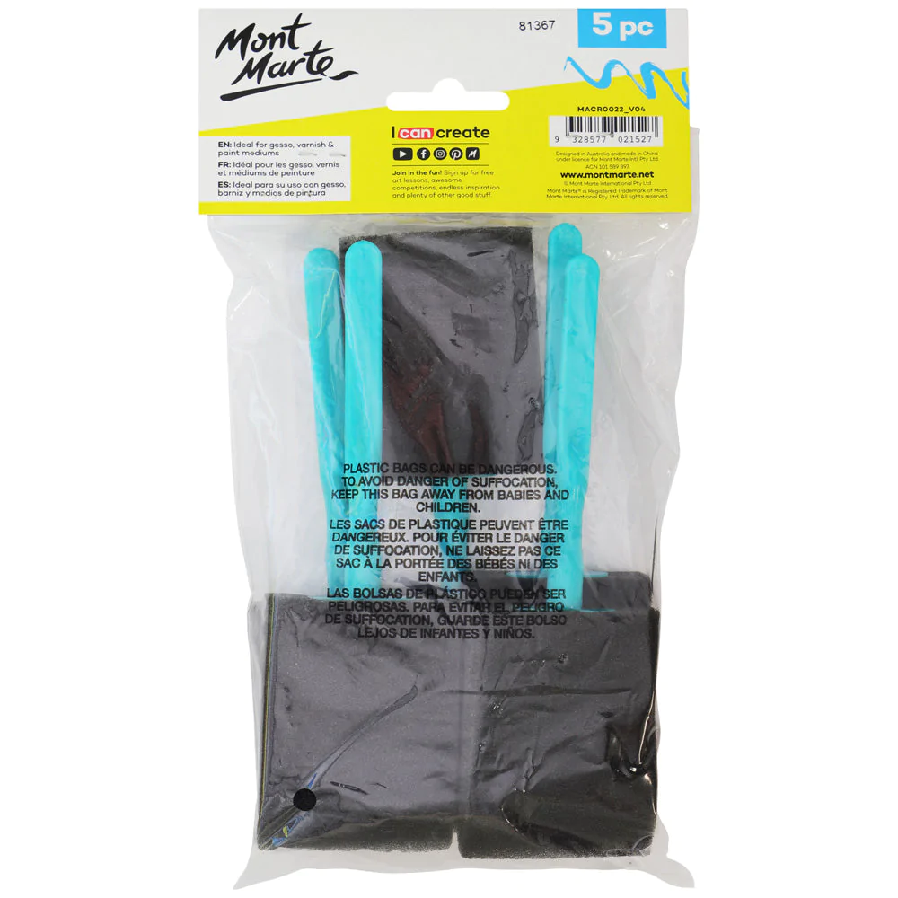 Mont Marte Discovery Series - Foam Hobby Brush 50mm 5pc