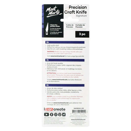 Mont Marte Signature Precision Craft Knife 3pc
