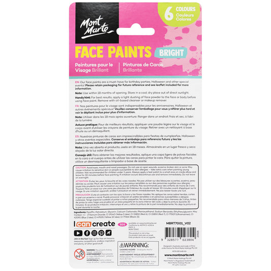 xx Mont Marte Kids Face Painting Set - Bright