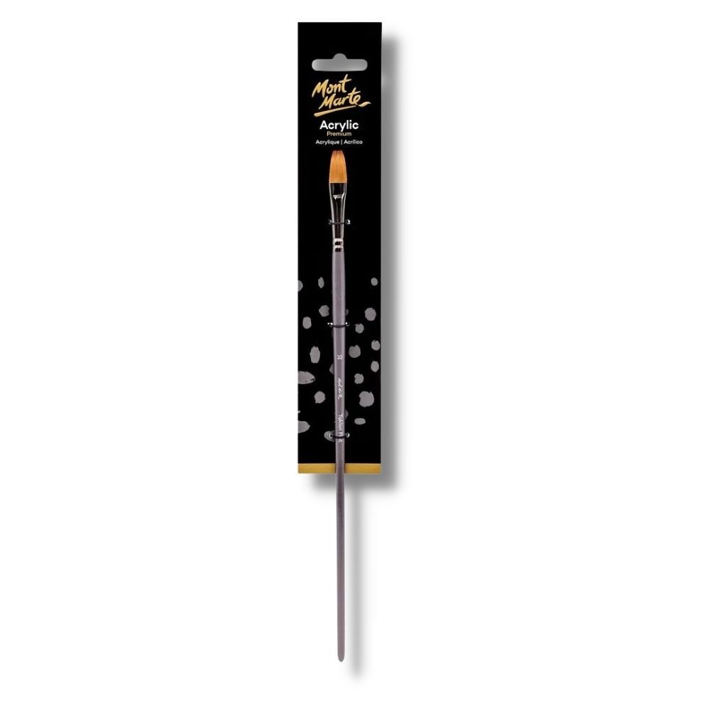 Mont Marte Artist Brush Acrylic Taklon Flat Long 10