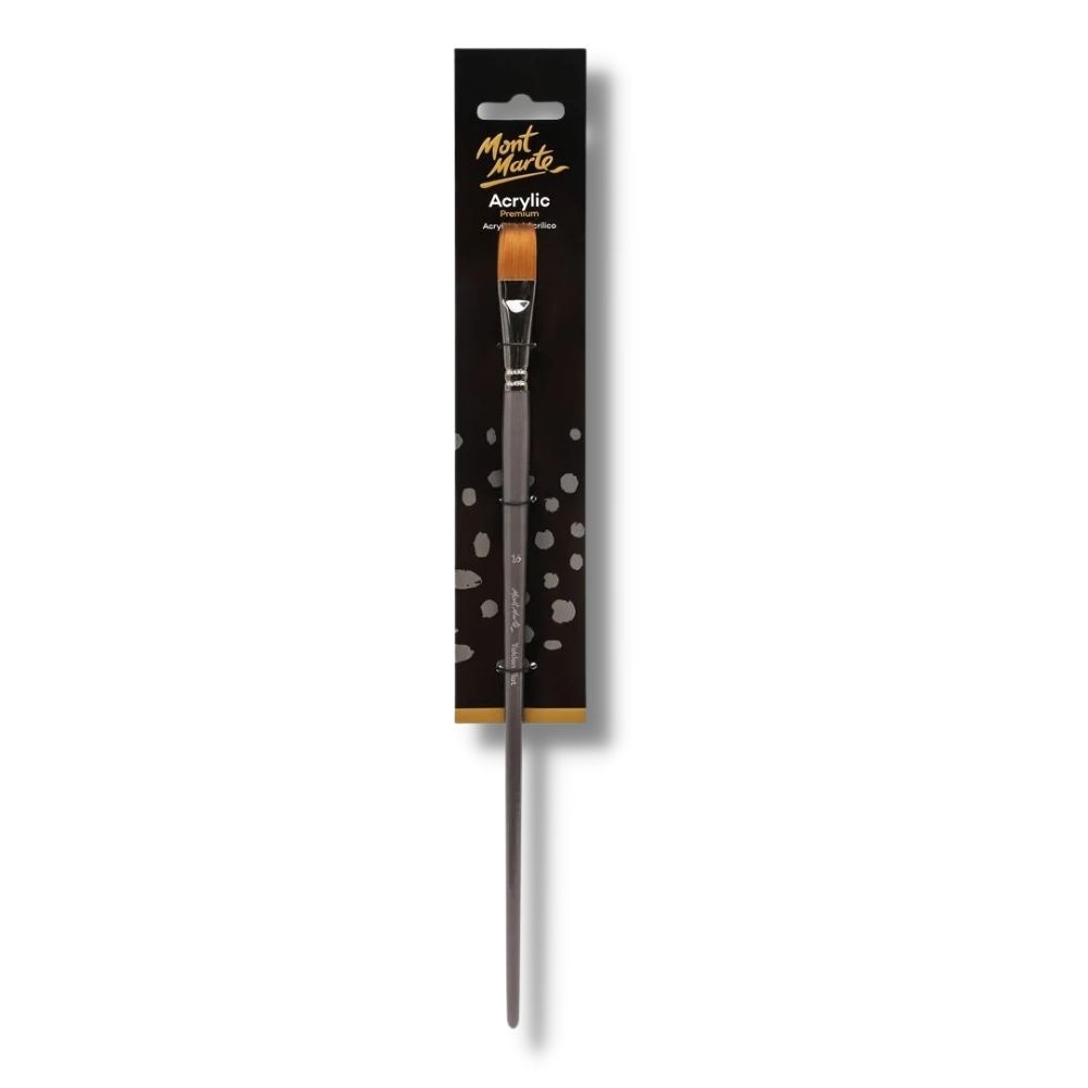 Mont Marte Artist Brush Acrylic Taklon Flat Long 16