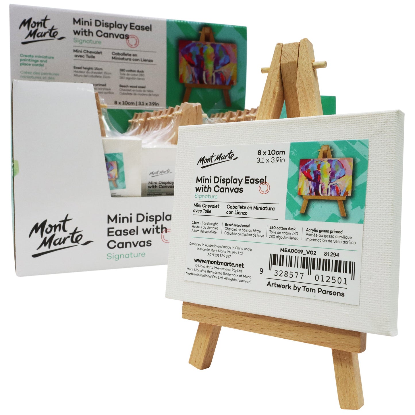 xx Mont Marte Mini Display Easel with Canvas 8 x 10cm