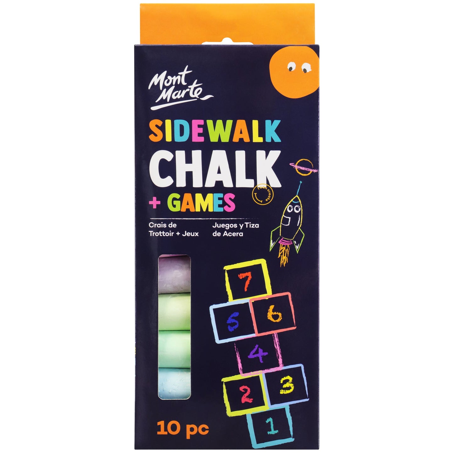 Mont Marte Kids - Colour Sidewalk Chalk and Games 10pc