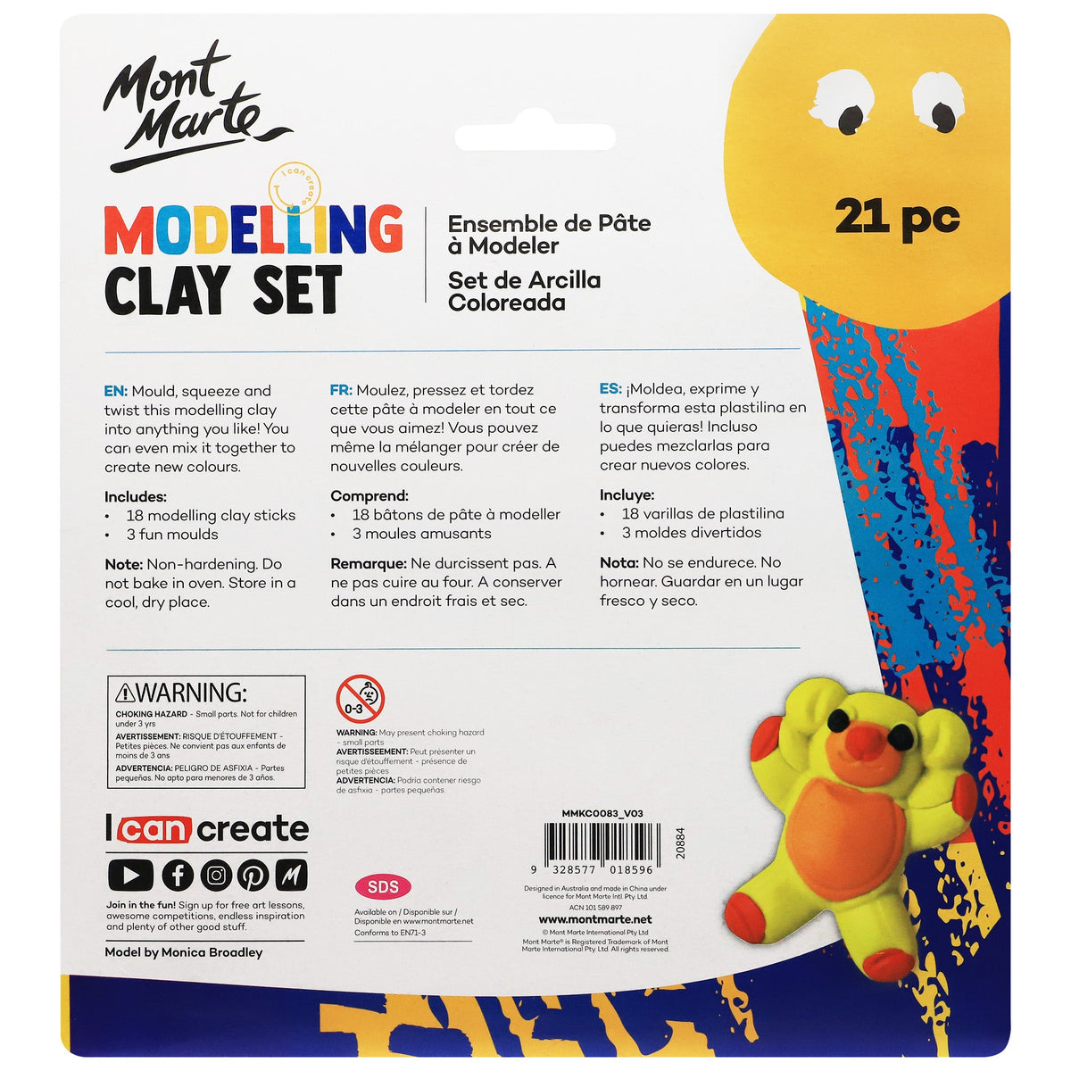 xx Mont Marte Kids - Modelling Clay Set w/Moulds 21pc