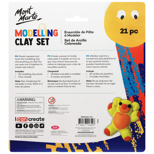 xx Mont Marte Kids - Modelling Clay Set w/Moulds 21pc