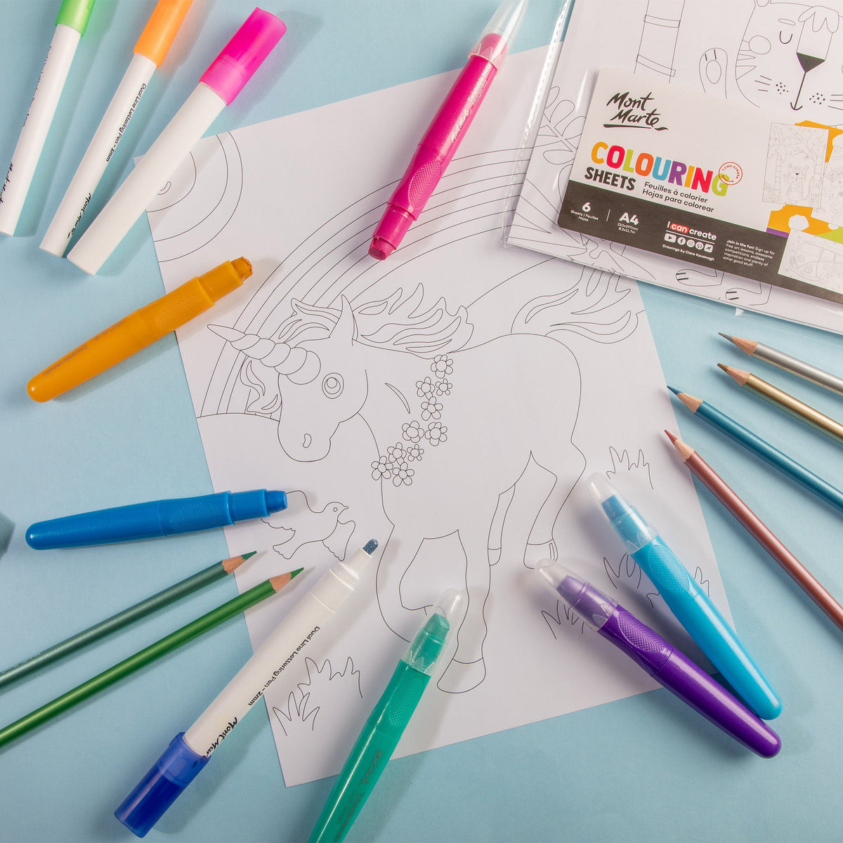 Mont Marte Metallic Colouring Set 28pc - Pencils, Markers and More