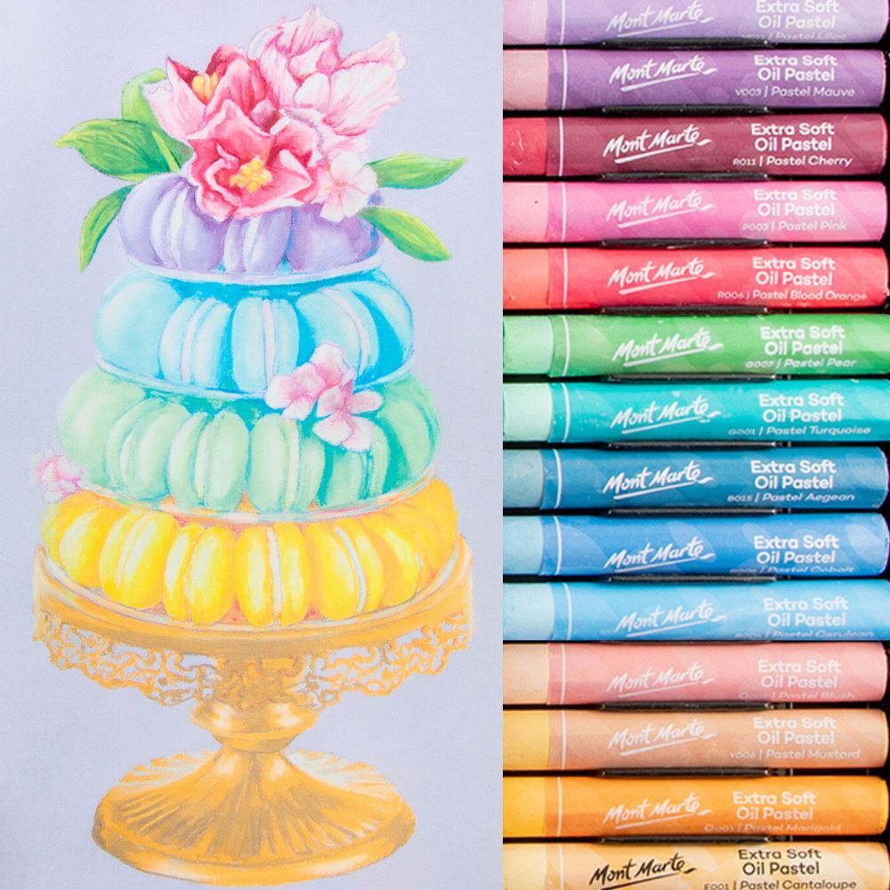 Mont Marte Premium Extra Soft Oil Pastels Macaron Hue 26pc