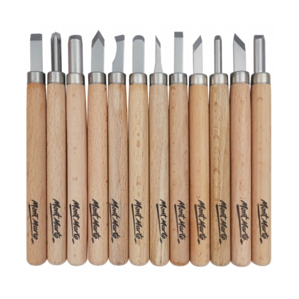 Mont Marte Premium Wood Carving Tool Set 12pc