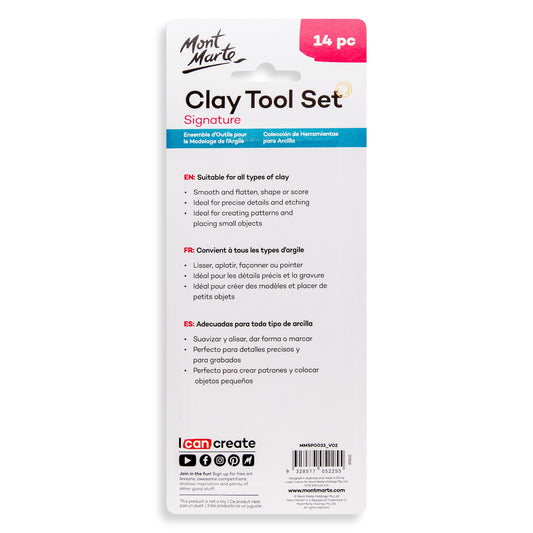 Mont Marte Signature Plastic Clay Tool Set 14pc