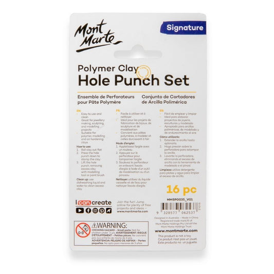 Mont Marte Polymer Clay Hole Punch Set 16pc