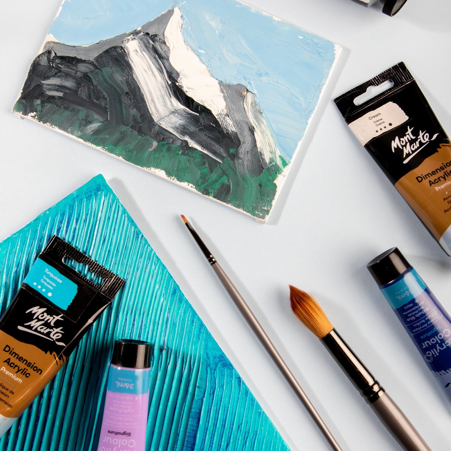 Mont Marte Artist Brush Acrylic Taklon Angle 2