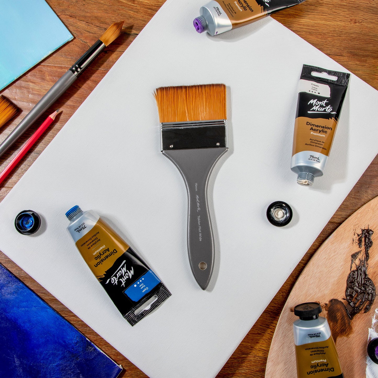 Mont Marte Artist Brush Taklon Flat Wide 75mm
