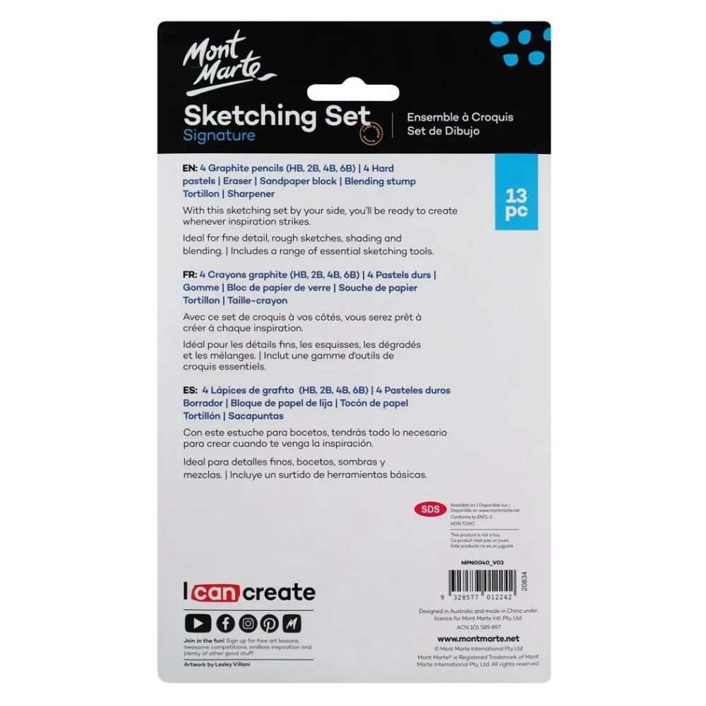 Mont Marte Sketch & Draw Set 13pc