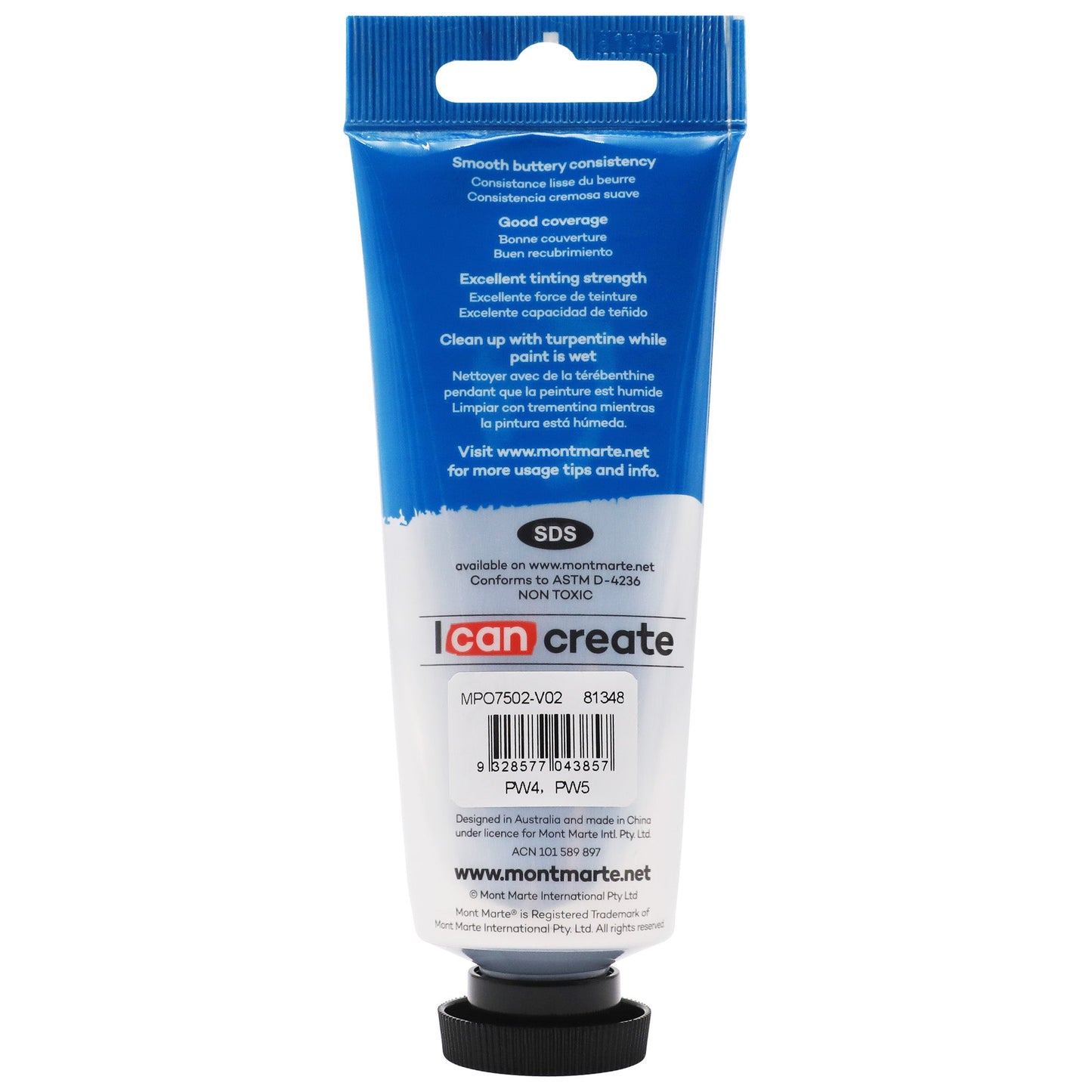 Mont Marte Oil Paint 75ml Tube - Zinc White