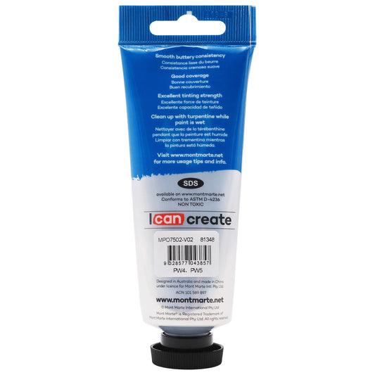 Mont Marte Oil Paint 75ml Tube - Zinc White