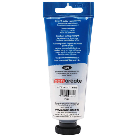 Mont Marte Oil Paint 75ml Tube- Prussian Blue